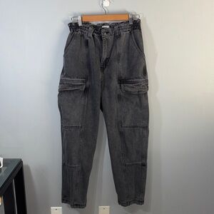 Simple Society jeans Women's size 13 juniors grey Black baggy cargo Jeans